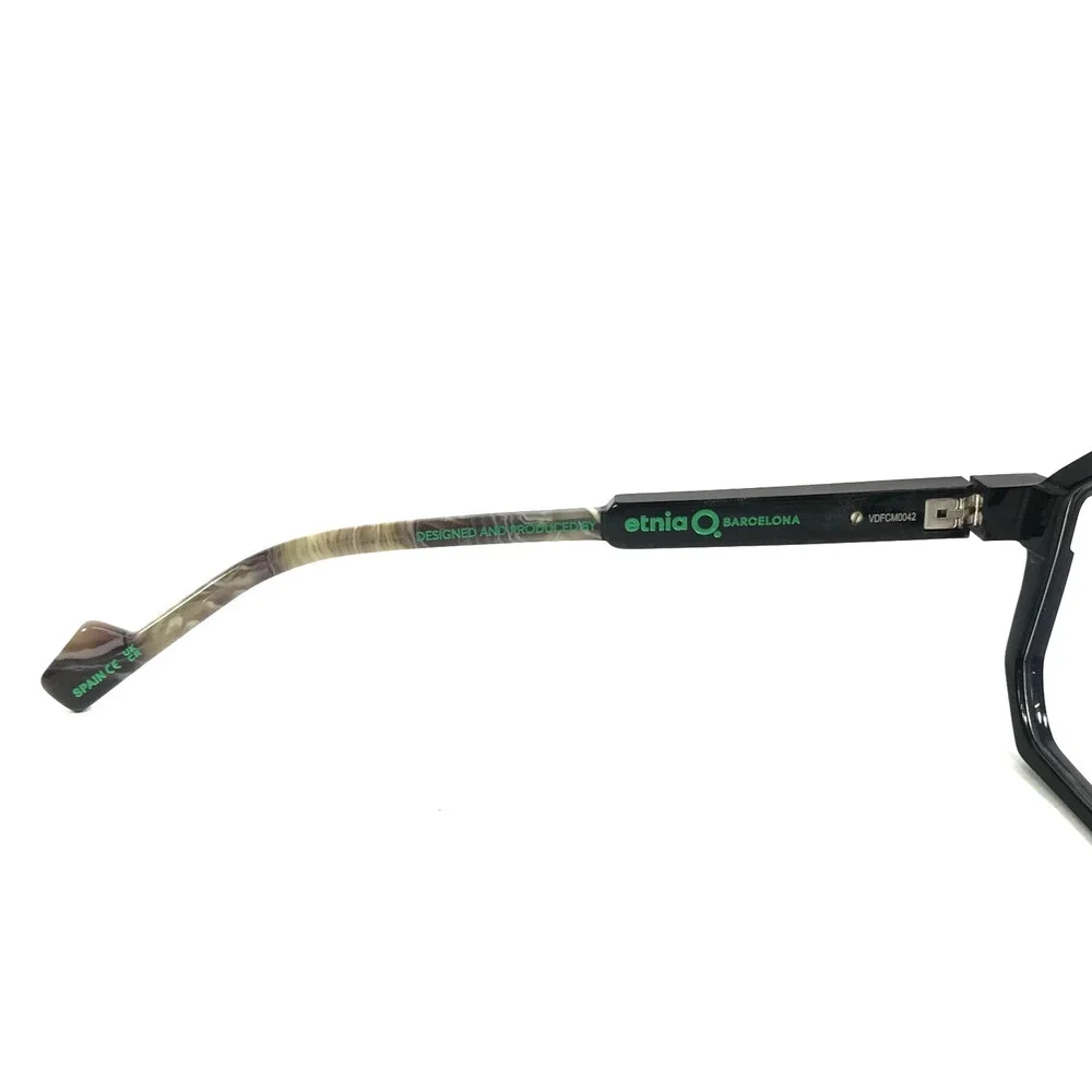 Etnia Barcelona Eyeglasses Frames CHROMA N41 BK Black Gray Horn Thick 53-16-142